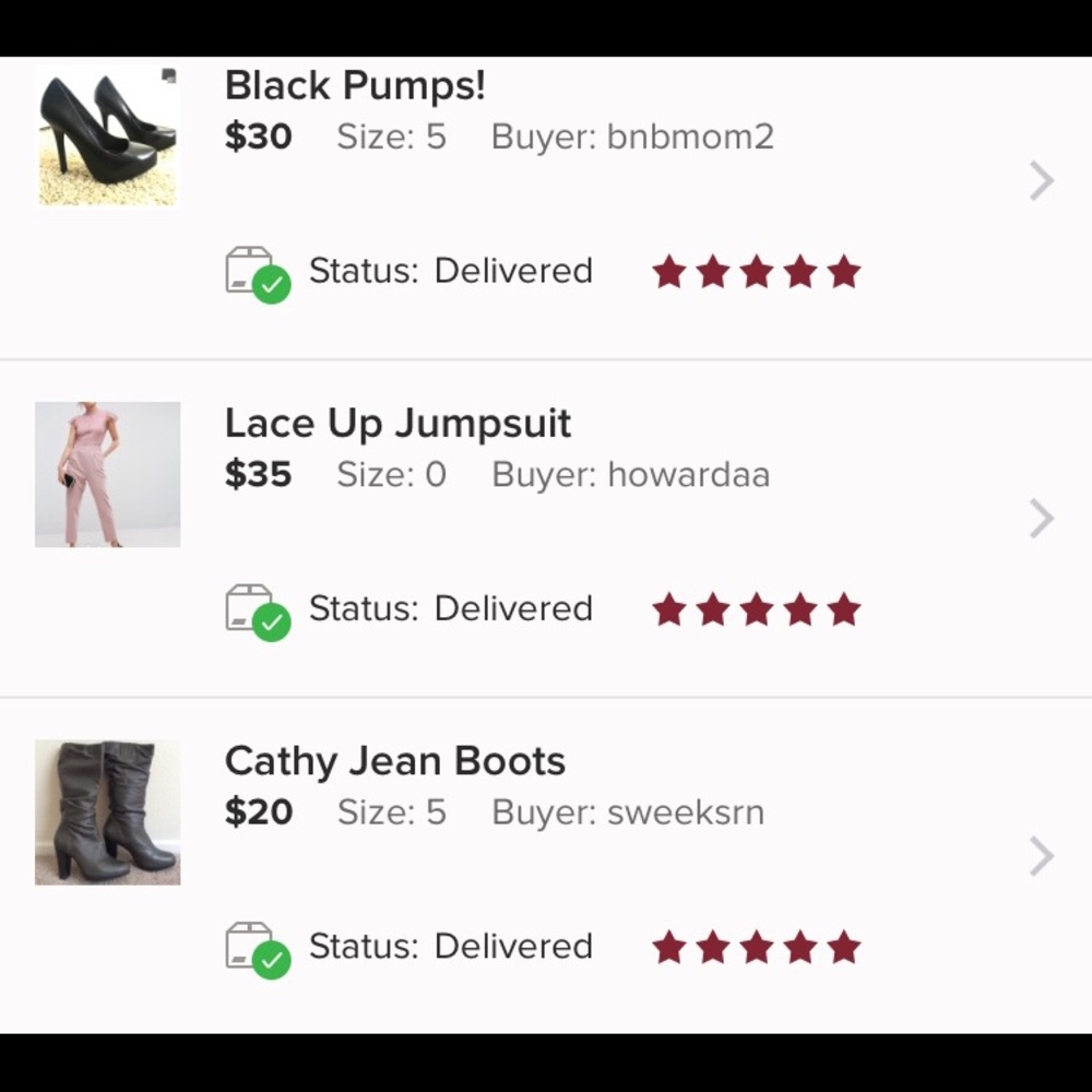 Thank you to my 3 recent buyers for the 5 stars!